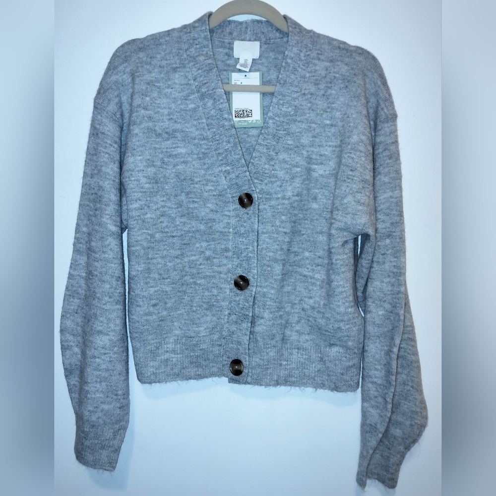 NWT H&M Women's Gray Button-Up Cardigan S